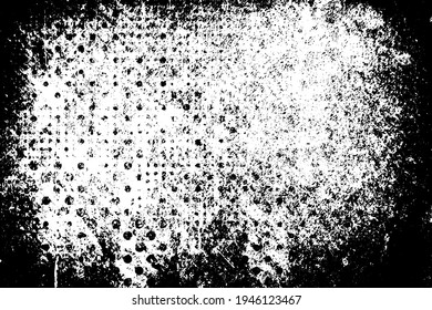 Black and white background. Monochrome grunge background. Abstract texture of dirt, dust, blots, chips. Dirty dirty surface