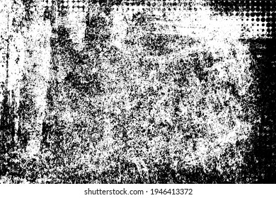 Black and white background. Monochrome grunge background. Abstract texture of dirt, dust, blots, chips. Dirty dirty surface