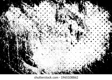 Black and white background. Monochrome grunge background. Abstract texture of dirt, dust, blots, chips. Dirty dirty surface