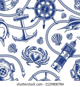Black and white background on the marine theme 
