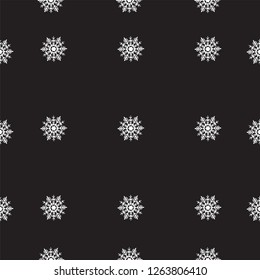 Black and white background on snowflake seamless pattern