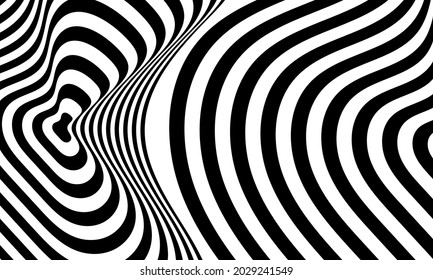 black and white background in op art style creative wallpaper for design