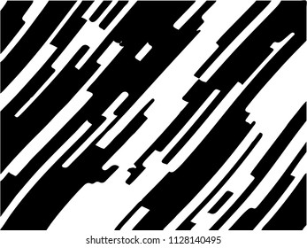 Black white background with optical effect. Curved lines. Minimal design. Zebra pattern. Vector illustration for posters, covers, wrappers, business cards. Textured surface Abstract waves