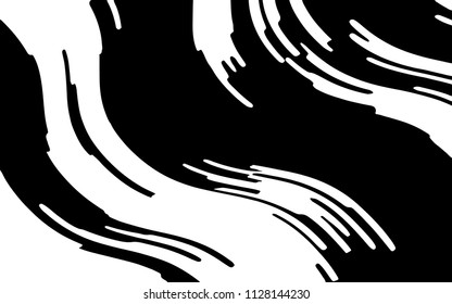 Black white background with optical effect. Curved lines. Minimal design. Zigzag, wavy pattern. Vector illustration for posters, covers, wrappers, business cards. Textured surface Abstract waves