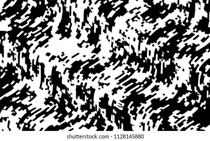 Black white background with optical effect. Curved lines. Minimal design. Zigzag, wavy pattern. Vector illustration for posters, covers, wrappers, business cards. Textured surface Abstract waves