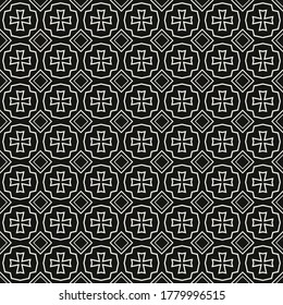 Black and white background pattern. Geometric wallpaper texture. Seamless pattern for fabric, tiles, interior design or wallpaper. Background vector image