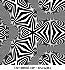 Black and White Background. Pattern With Optical Illusion. Vector Illustration.
