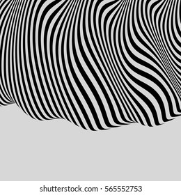 Black and White Background. Pattern With Optical Illusion. Vector Illustration.