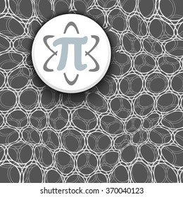 Black and white background with pattern and pi symbol