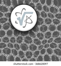Black and white background with pattern and radix symbol