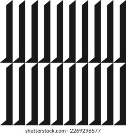 Black and white background. Patterned wall and floor tile. Tile seamless. Portrait art. 