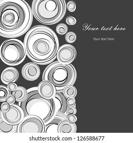 black and white background with round shapes