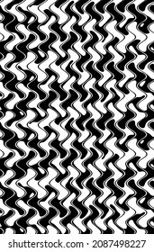 black and white background  seamless pattern in 70s, 60s retro style, abstract modern vector illustration with waves 