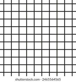 Black white background of squares and intersecting stripes and lines. Checkered striped seamless repeat pattern.
