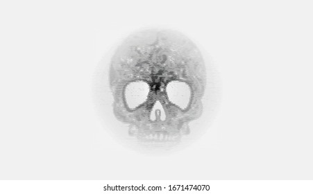 Black and white background with a symbol of death in the middle.