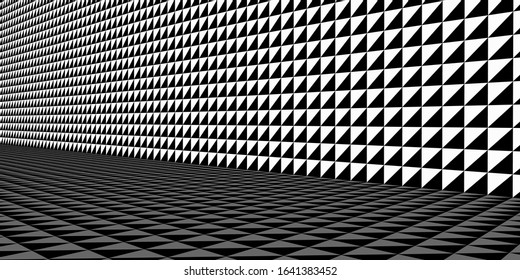 black and white background with tiny triangles