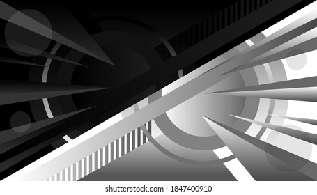Schwarz-Weiß-Hintergrund, Vektorgrafik, geometrisches Design.