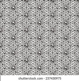 Black and white background, vector lace texture, lacy seamless pattern 