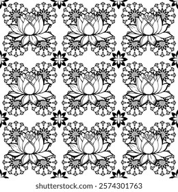 black and white background vector pattern design, batik pattern, geometric oriental ethnic pattern traditional clothing seamless pattern, traditional design, fabric, illustration 42