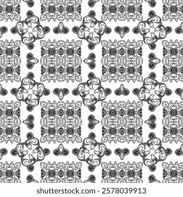 black and white background vector pattern design, batik pattern, tribal, carved and geometric oriental ethnic pattern seamless traditional clothing pattern, traditional design, fabric, illustration 13