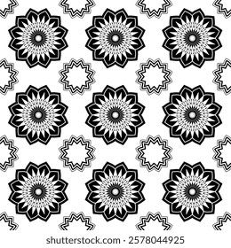 black and white background vector pattern design, batik pattern, tribal, carved and geometric oriental ethnic pattern seamless traditional clothing pattern, traditional design, fabric, illustration 42