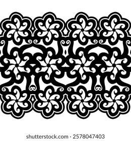 black and white background vector pattern design, batik pattern, tribal, carved and geometric oriental ethnic pattern seamless traditional clothing pattern, traditional design, fabric, illustration 57