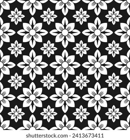 Black White Background Vector traditional decorative floral pattern.