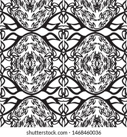 Black And White Background vectors seamless pattern