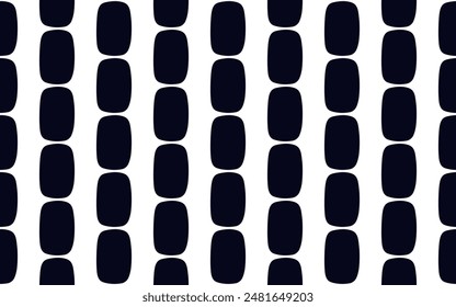 Black and white background with a vertical stripes pattern. Seamless round shapes texture vector graphic design.