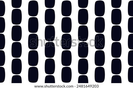 Black and white background with a vertical stripes pattern. Seamless round shapes texture vector graphic design.