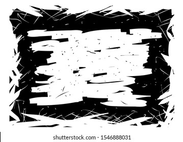 Black and white background. Vintage backdrop for decoration design.  Abstract illustration. Dust, messy, texture, vector