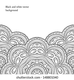 Black and white background, vintage vector frame template
