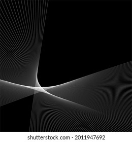 Black and white background, waves of lines, abstract wallpaper, vector design