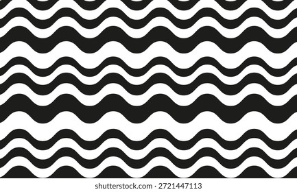 Fondo blanco y negro con ondas. Líneas onduladas de diferente grosor
Ilustración vectorial