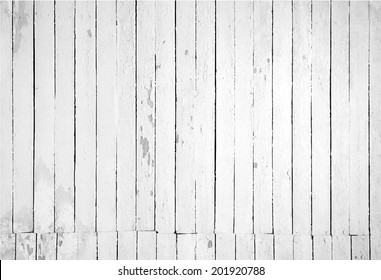 Black and white background of weathered painted wooden plank. Vector illustration