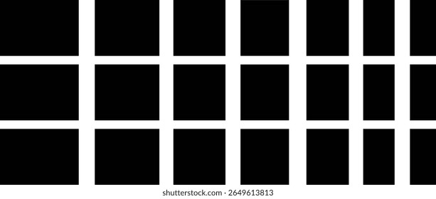 black and white background Zigzag line art, silhouette scalloped frames.Silhouette stickers circle, square, oval and rectangle labels, chevron, background. wavy edge rectangle	