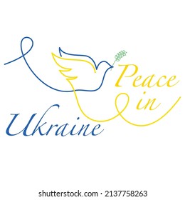 Antecedentes en blanco y negro con amarillo y azul Ucrania Día de la Paz y silueta abstracta paloma