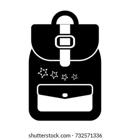 Black and white backpack, vector illustration