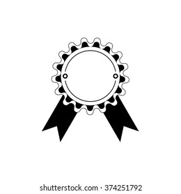black and white badge icon. vector illustration