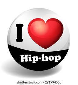 Black and white badge with a message I