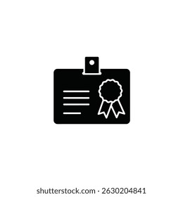 Black and white badge with a ribbon signifying achievement or identification document