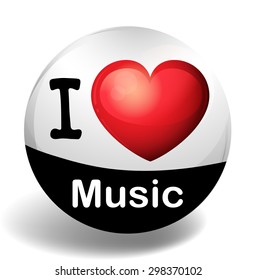 Black and white badge with a text I