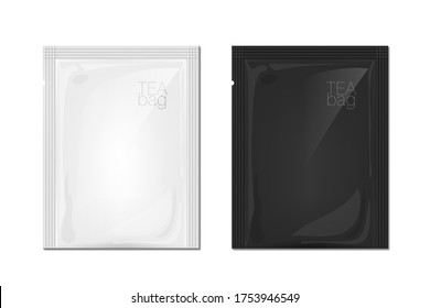 Black And White Bag For Tea Or Other Food. EPS10 Vector