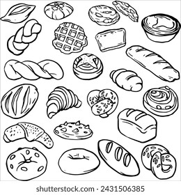  black and white Bakery design elements hand drawn classic design