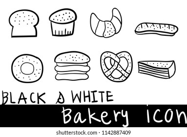 black and white bakery icon