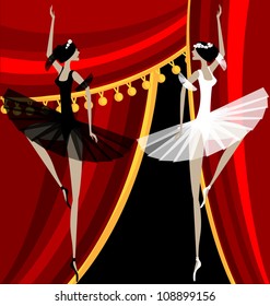 black and white ballet dancers