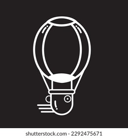 black and white balloon icon