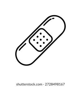 Schwarz-weißer Verband Symbol einfache medizinische Gips Vektorgrafik