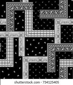 Black And White Bandanna  Pattern