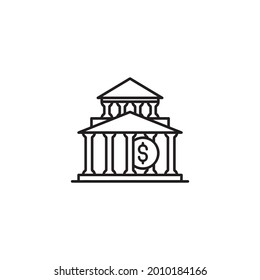 Black and white bank icon vector